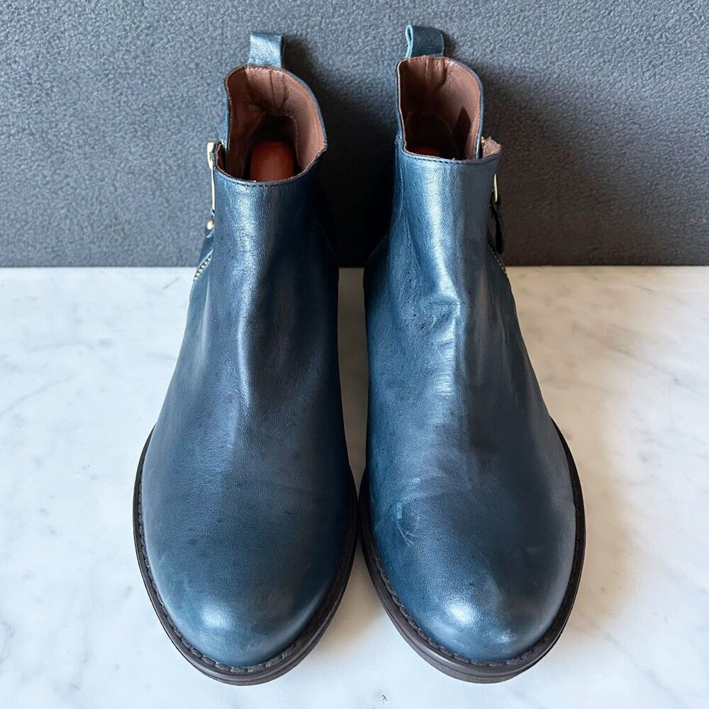 Eric Michael Teal Blue Ankle Boots - Like New! - Picture 3 of 8